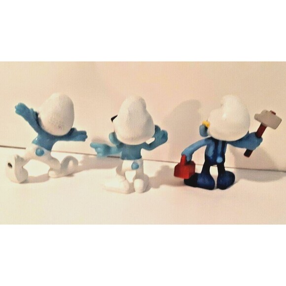 Three Smurfs McDonald's Happy Meal Toys Handy Clumsy Smooth 2013 - Picture 2 of 13